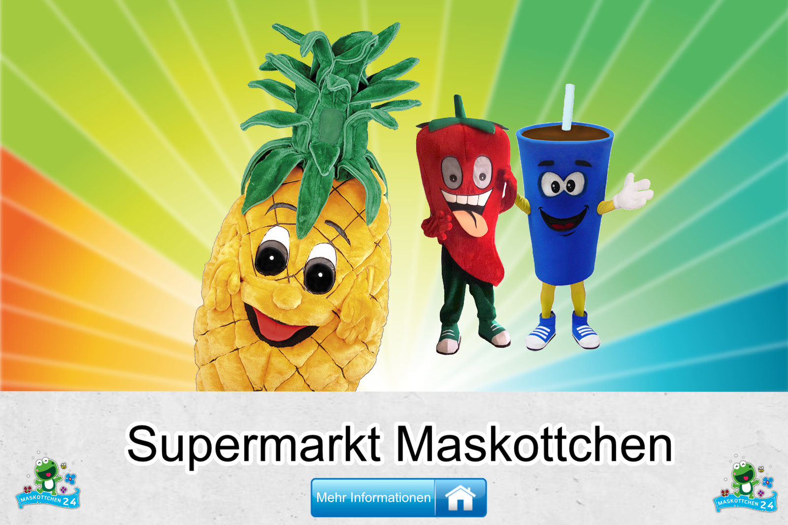 Supermarkt Kostüme Maskottchen Herstellung Firma günstig kaufen